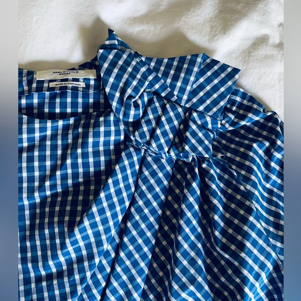 NWOT Isabel Marant bue and white checked top size 36, worn twice - Picture 4 of 10